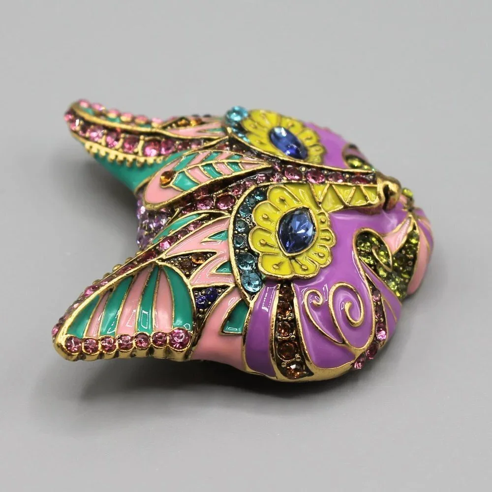 Cat art pin brooch jewelry animal colorful fashion large brand new